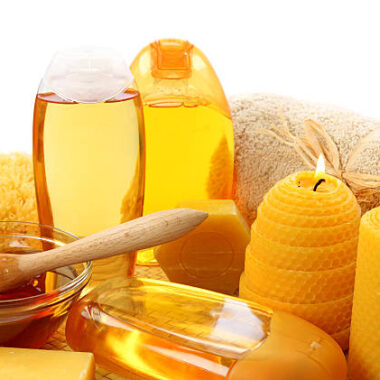 Honey spa isolated on white background